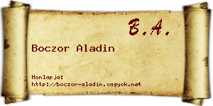Boczor Aladin névjegykártya